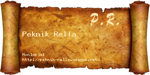 Peknik Rella névjegykártya